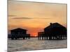 Houses on Stilts at Sunset, Bay of Arcachon, Gironde, Aquitaine, France, Europe-Groenendijk Peter-Mounted Photographic Print