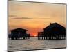 Houses on Stilts at Sunset, Bay of Arcachon, Gironde, Aquitaine, France, Europe-Groenendijk Peter-Mounted Photographic Print