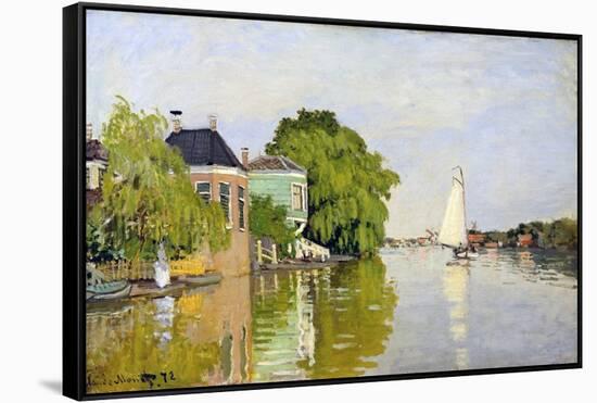 Houses on the Achterzaan-Claude Monet-Framed Stretched Canvas