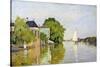 Houses on the Achterzaan-Claude Monet-Stretched Canvas