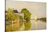 Houses on the Achterzaan-Claude Monet-Stretched Canvas