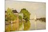 Houses on the Achterzaan-Claude Monet-Mounted Art Print