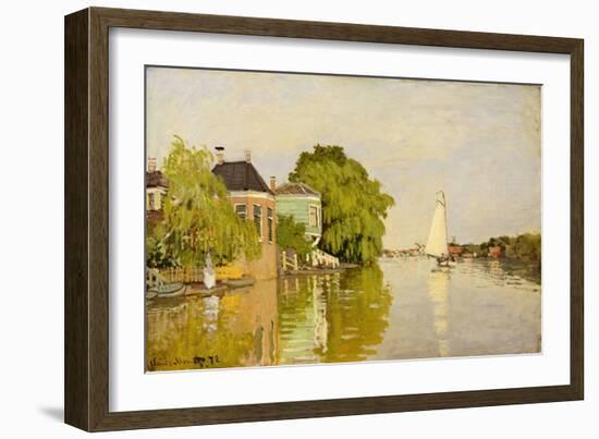 Houses on the Achterzaan-Claude Monet-Framed Art Print