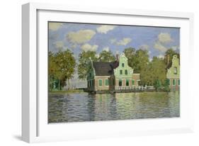 Houses on the Bank of the River Zaan, 1871/72-Claude Monet-Framed Giclee Print