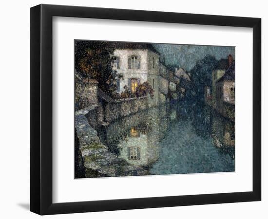 Houses on the Canal, Nemours; Maisons Sur Le Canal, Nemours-Henri Eugene Augustin Le Sidaner-Framed Giclee Print