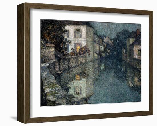 Houses on the Canal, Nemours; Maisons Sur Le Canal, Nemours-Henri Eugene Augustin Le Sidaner-Framed Giclee Print