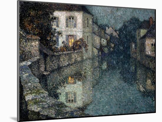 Houses on the Canal, Nemours-Henri Eugene Augustin Le Sidaner-Mounted Giclee Print