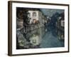 Houses on the Canal, Nemours-Henri Eugene Augustin Le Sidaner-Framed Giclee Print