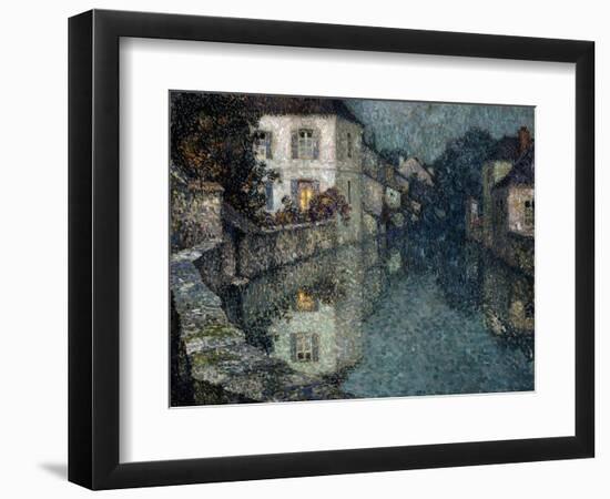 Houses on the Canal, Nemours-Henri Eugene Augustin Le Sidaner-Framed Premium Giclee Print