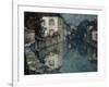 Houses on the Canal, Nemours-Henri Eugene Augustin Le Sidaner-Framed Giclee Print