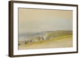 Houses on the Cliff Edge at Villers-Sur-Mer, 1869-Edgar Degas-Framed Giclee Print