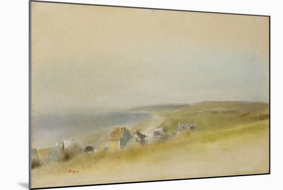 Houses on the Cliff Edge at Villers-Sur-Mer, 1869-Edgar Degas-Mounted Giclee Print