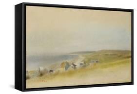 Houses on the Cliff Edge at Villers-Sur-Mer, 1869-Edgar Degas-Framed Stretched Canvas