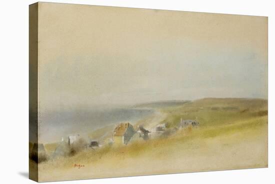 Houses on the Cliff Edge at Villers-Sur-Mer, 1869-Edgar Degas-Stretched Canvas