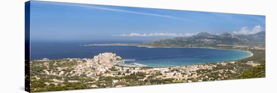 Houses on the Coast, Calvi, Gulf of Calvi, Balagne, Corsica, France-null-Stretched Canvas