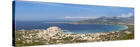 Houses on the Coast, Calvi, Gulf of Calvi, Balagne, Corsica, France-null-Stretched Canvas