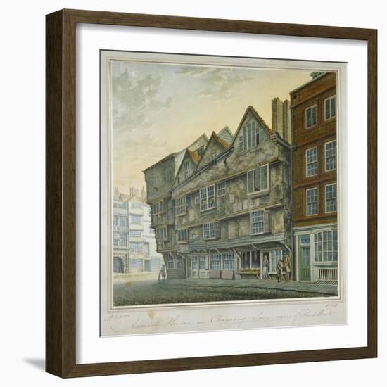 Houses on the Corner of Chancery Lane and Fleet Street, City of London, 1798-William Capon-Framed Giclee Print