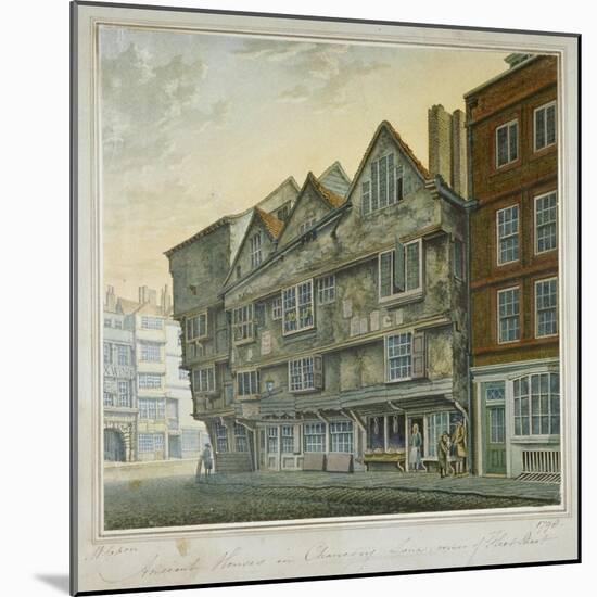 Houses on the Corner of Chancery Lane and Fleet Street, City of London, 1798-William Capon-Mounted Giclee Print