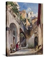 Houses on the Costiera of the Sorrentine Peninsula-Giacinto Gigante-Stretched Canvas