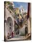 Houses on the Costiera of the Sorrentine Peninsula-Giacinto Gigante-Stretched Canvas
