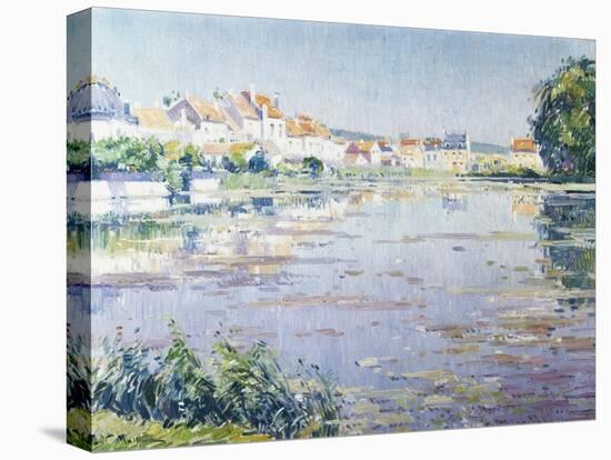 Houses on the Lake in Boitsfort-Paul Mathieu-Stretched Canvas