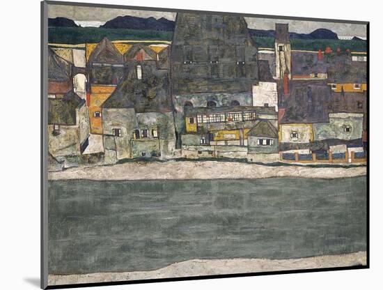 Houses on the River (The Old Tow), 1914-Egon Schiele-Mounted Giclee Print
