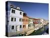 Houses on the Waterfront, Burano, Venice, Veneto, Italy, Europe-Sergio Pitamitz-Stretched Canvas