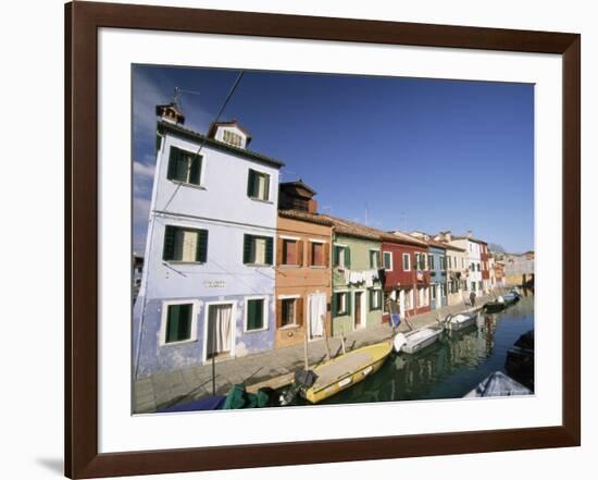 Houses on the Waterfront, Burano, Venice, Veneto, Italy, Europe-Sergio Pitamitz-Framed Photographic Print