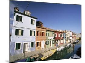 Houses on the Waterfront, Burano, Venice, Veneto, Italy, Europe-Sergio Pitamitz-Mounted Photographic Print
