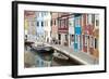 Houses on the waterfront, Burano, Venice, Veneto, Italy.-Nico Tondini-Framed Photographic Print