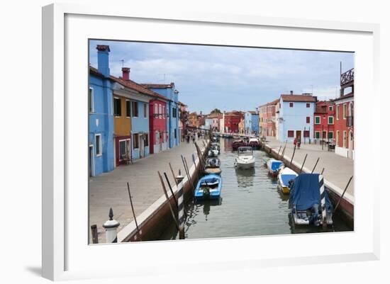 Houses on the waterfront, Burano, Venice, Veneto, Italy.-Nico Tondini-Framed Photographic Print