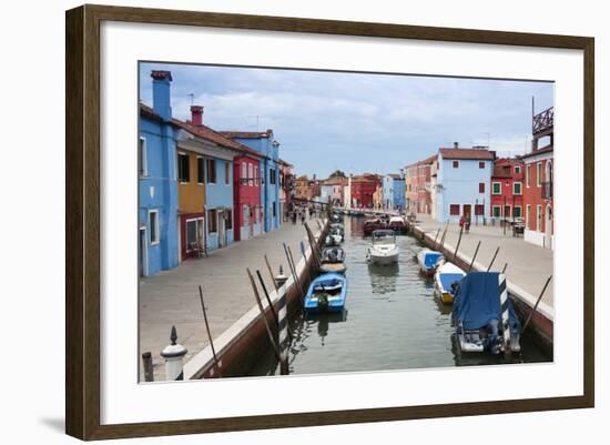 Houses on the waterfront, Burano, Venice, Veneto, Italy.-Nico Tondini-Framed Photographic Print