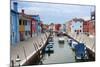 Houses on the waterfront, Burano, Venice, Veneto, Italy.-Nico Tondini-Mounted Photographic Print