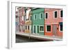 Houses on the waterfront, Burano, Venice, Veneto, Italy.-Nico Tondini-Framed Photographic Print
