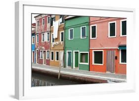 Houses on the waterfront, Burano, Venice, Veneto, Italy.-Nico Tondini-Framed Photographic Print