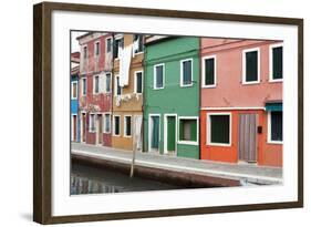 Houses on the waterfront, Burano, Venice, Veneto, Italy.-Nico Tondini-Framed Photographic Print