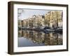 Houses Reflecting in the Singel Canal, Amsterdam, Netherlands, Europe-Amanda Hall-Framed Photographic Print