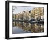 Houses Reflecting in the Singel Canal, Amsterdam, Netherlands, Europe-Amanda Hall-Framed Photographic Print