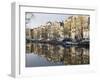 Houses Reflecting in the Singel Canal, Amsterdam, Netherlands, Europe-Amanda Hall-Framed Photographic Print