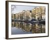 Houses Reflecting in the Singel Canal, Amsterdam, Netherlands, Europe-Amanda Hall-Framed Photographic Print