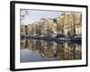 Houses Reflecting in the Singel Canal, Amsterdam, Netherlands, Europe-Amanda Hall-Framed Photographic Print