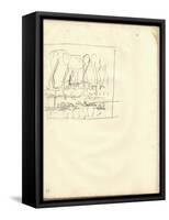 Houses Seen Through a Curtain of Trees (Pencil on Paper)-Claude Monet-Framed Stretched Canvas