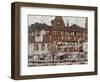 Houses with Clothes Drying, 1917-Egon Schiele-Framed Giclee Print