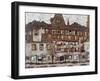 Houses with Clothes Drying, 1917-Egon Schiele-Framed Premium Giclee Print