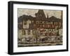 Houses with clothes drying. 1917-Egon Schiele-Framed Giclee Print