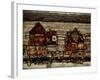 Houses with Laundry, Also Called Suburb II, 1914-Egon Schiele-Framed Giclee Print