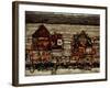 Houses with Laundry, Also Called Suburb II, 1914-Egon Schiele-Framed Giclee Print