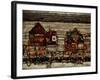 Houses with Laundry, Also Called Suburb II, 1914-Egon Schiele-Framed Giclee Print