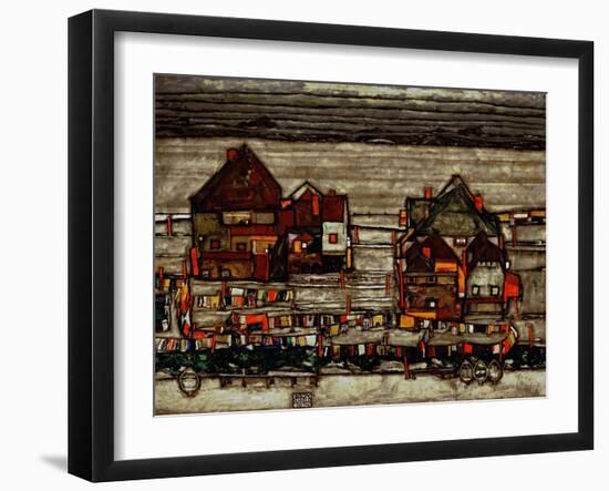 Houses with Laundry, Also Called Suburb II, 1914-Egon Schiele-Framed Giclee Print