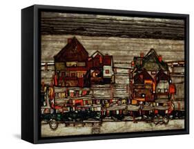 Houses with Laundry, Also Called Suburb II, 1914-Egon Schiele-Framed Stretched Canvas